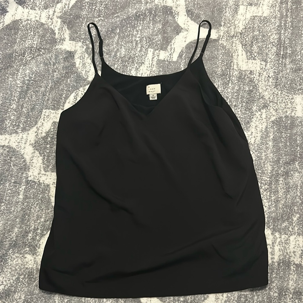 Black silk strap blouse